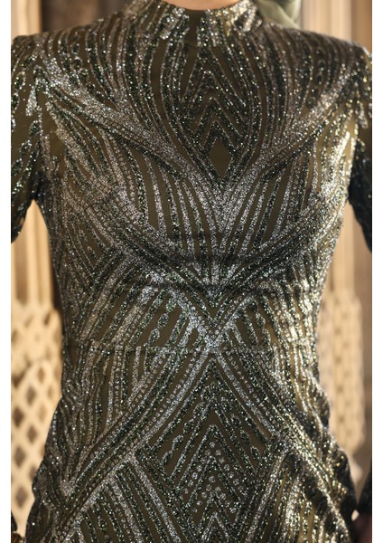 Gala Parıltılı Şık Tesettür Abiye fiyatları