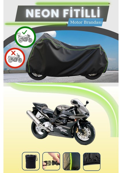 Siyah Arka Çanta Uyumlu Neon Fitilli Honda Cbr 954 Rr Uyumlu Motor Brandası