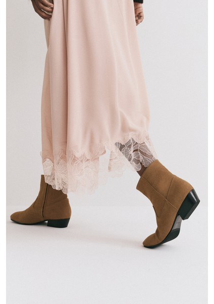 Bot 2512 - Dikiş Detaylı Taba Süet Kadın Bot modelleri