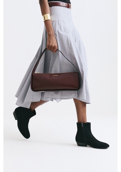 Bot 2512 - Dikiş Detaylı Siyah Süet Kadın Bot modelleri