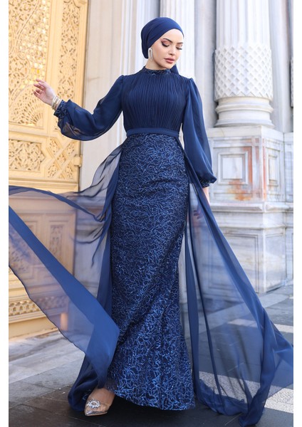 Lavanta Şifon Detaylı Gliten Kumaş Şık Tesettür Abiye fırsatları