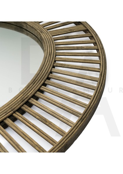 Oval Vintage Bambu Rattan Ayna modelleri