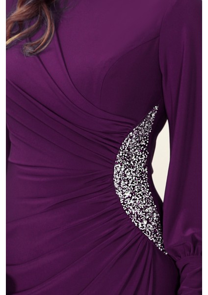 Taş Detaylı Lavinni Tesettür Abiye Elbise modelleri