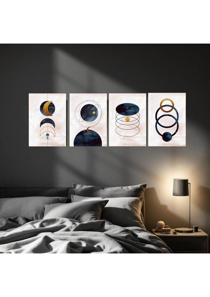 :temperli Cam Dörtlü Set Tablo, Tablo, Dörtlü Tablo, Uv Baskı, Cam Tablo, 4’lü Set, CDT004 modelleri