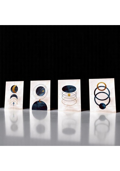 :temperli Cam Dörtlü Set Tablo, Tablo, Dörtlü Tablo, Uv Baskı, Cam Tablo, 4’lü Set, CDT004