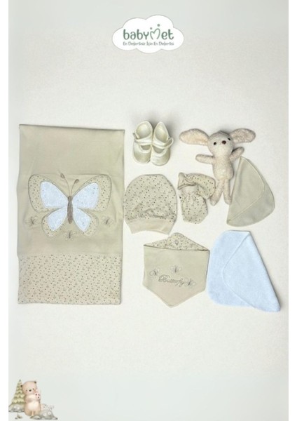 %100 Pamuk Organik Yenidoğan Hastane Çıkışı Seti 10 Parça – Kelebek Desenli, Doğal & Güvenli fiyatları