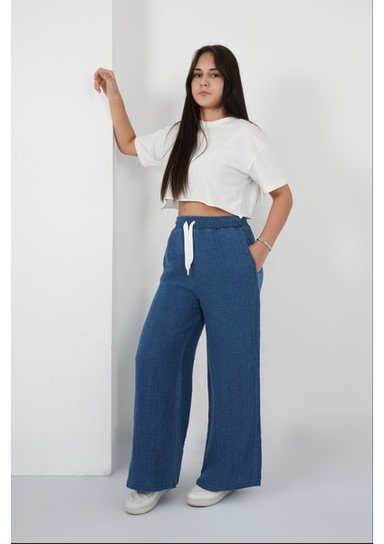 Kız Çocuk Pamuk Kot Pantolon 12 Yaş-Mavi