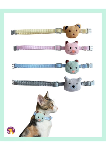 Peluş Figürlü Kedi Boyun Tasması – Ayarlanabilir, Güvenli ve Şirin Desenli Yaka modelleri
