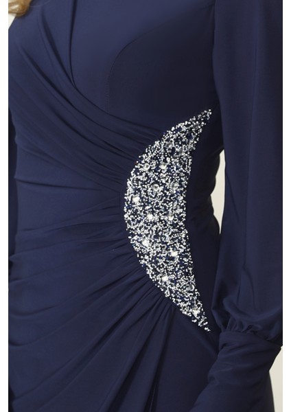 Taş Detaylı Lavinni Tesettür Abiye Elbise modelleri