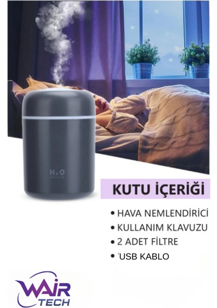 300 ml H2O Ultrasonik Ledli Hava Nemlendirici Buhar Makinesi ve Aroma Difüzörü fiyatları