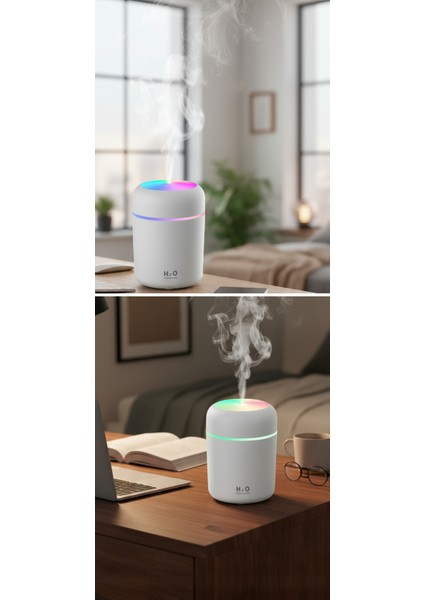 300 ml H2O Ultrasonik Ledli Hava Nemlendirici Buhar Makinesi ve Aroma Difüzörü modelleri