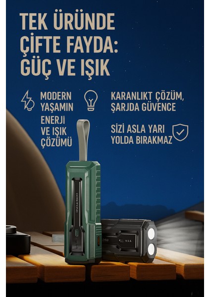 10000 Mah Powerbank El Fenerli Taşınabilir Hızlı Şarj Cihazı| Pd 20W Qc3.0 Destekli indirimleri