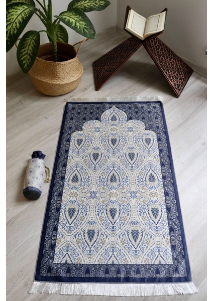 Taşınabilir Ipek Dokulu Keseli Seccade S1001-2 Lacivert fiyatları