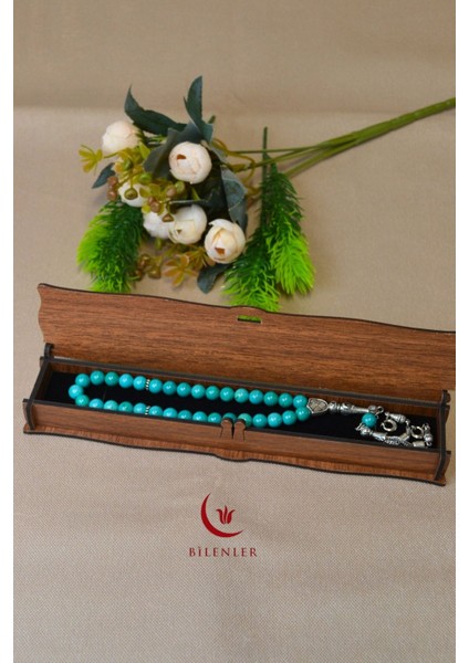 Firuze Taşlı 33’lü Erkek Tesbih – Doğal Taş, Özel Kutulu