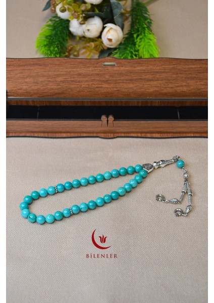 Firuze Taşlı 33’lü Erkek Tesbih – Doğal Taş, Özel Kutulu modelleri