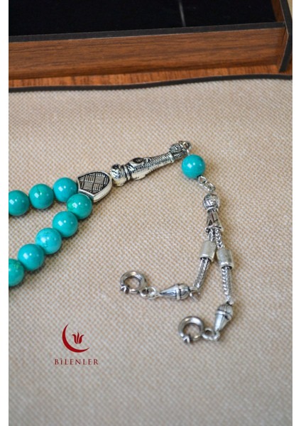 Firuze Taşlı 33’lü Erkek Tesbih – Doğal Taş, Özel Kutulu fırsatları