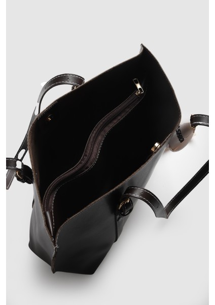 Lagraccio Paris Kadın Fashion Rivina Çok Gözlü Büyük Boy Omuz Çantası Siyah fırsatları