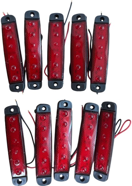 Parmak Lamba 6 LED 12V Kırmızı Su Geçirmez (E Belgeli) 10 Adet Fiyatı TAS.004K
