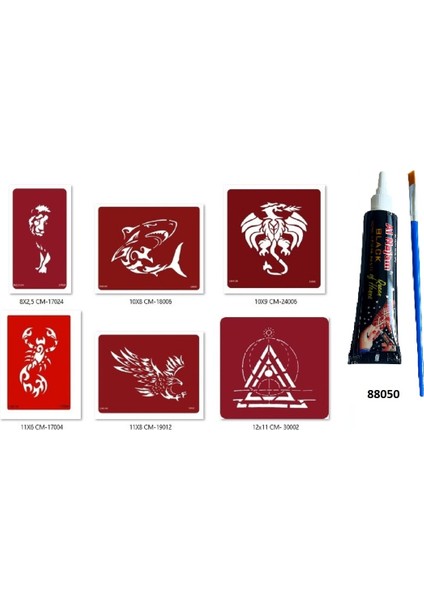 Shark Dragon Hint Kınasıyla Geçici Dövme Seti fiyatları