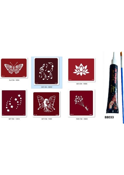 Kelebek Melek Hint Kınasıyla Geçici Dövme Seti