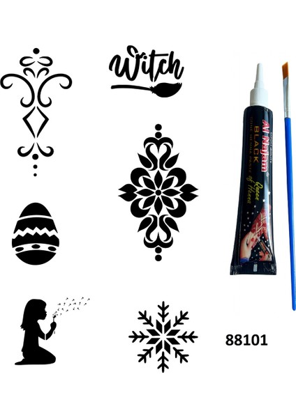 Mandala ve Kar Tanesi Hint Kınasıyla Geçici Dövme Yapma Kiti indirimleri