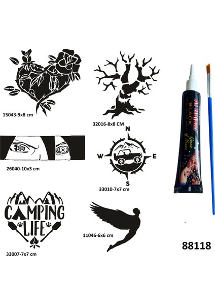 Kamp ve Doğa Geçici Dövme Yapma Seti Siyah Kına ve Fırça Hediyeli fiyatları