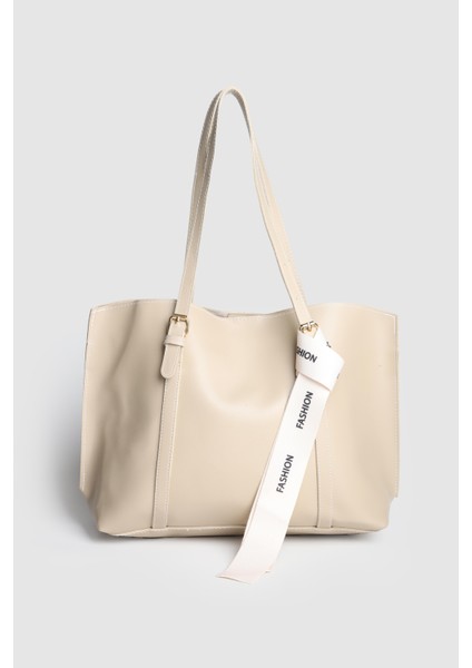 Lagraccio Paris Kadın Fashion Rivina Çok Gözlü Büyük Boy Omuz Çantası Vizon