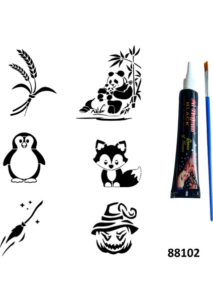 Anne Yavru Panda Hint Kınasıyla Geçici Dövme Yapma Kiti modelleri