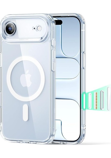 iPhone 17 Air Uyumlu Kamera Korumalı Sararmaz Pc Sert Şeffaf Magsafe Kılıf