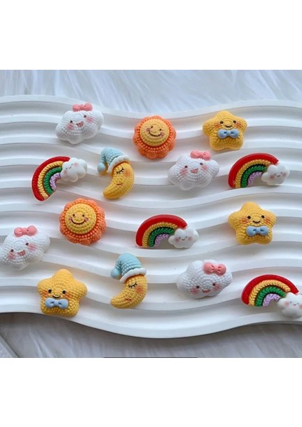 10 Adet Gökkuşağı Ay Magnet Set , Saç Aksesuarları,dekoratif Aksesuar Malzemeleri