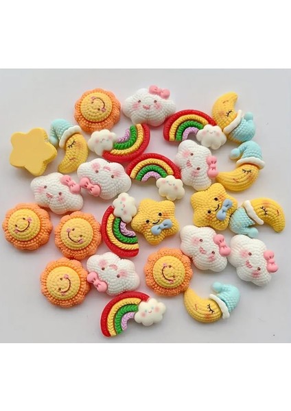 10 Adet Gökkuşağı Ay Magnet Set , Saç Aksesuarları,dekoratif Aksesuar Malzemeleri fırsatları