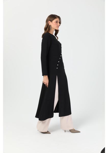 Oval Kapmalı Yırtmaçlı Pantolonlu Takım Taş fırsatları