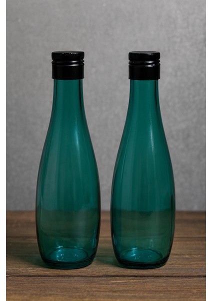 2 Li 330 ml Mavi Gözyaşı Şişe Metal Kapak Meşrubat Su Meyvesuyu