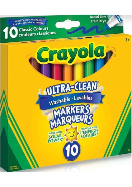10 Ultra Clean Washable Markers-Amerikan-Nontoxic-10'lu Yıkanabilir Kalın Uçlu Keçeli Boya fiyatları