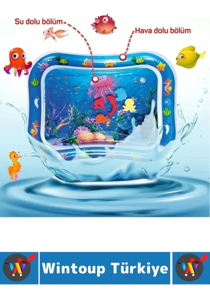 Özel Üretim Bpa Free Bebek Aktivite Oyuncağı Emekleme Zamanı Yatak Minder Renkli Su Oyun Matı Mavi fiyatları