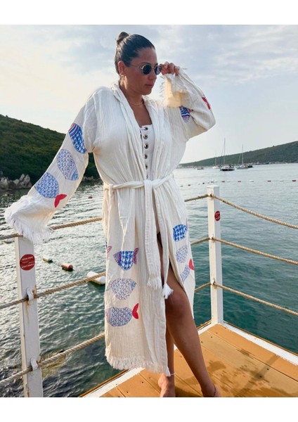 Müslin Pamuk Bornoz Banyo,plaj,havuz Yaz,kış Kapüşonlu Bornoz Unisex-Su Emici Hızla Kuruyan Tasarım