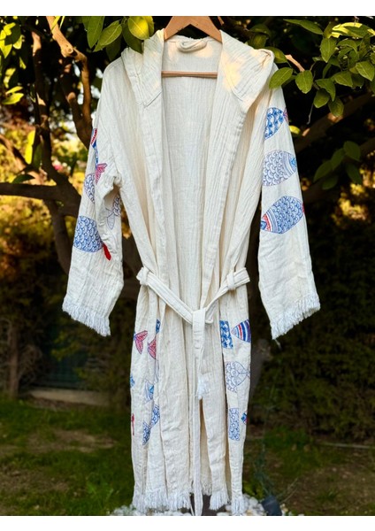 Müslin Pamuk Bornoz Banyo,plaj,havuz Yaz,kış Kapüşonlu Bornoz Unisex-Su Emici Hızla Kuruyan Tasarım modelleri