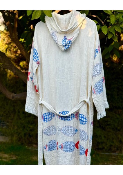 Müslin Pamuk Bornoz Banyo,plaj,havuz Yaz,kış Kapüşonlu Bornoz Unisex-Su Emici Hızla Kuruyan Tasarım fırsatları