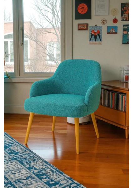 Morina Peluş Kumaş Sırtlı Puf Sandalye – Ahşap Ayaklı, Makyaj Masası ve Salon Için modelleri