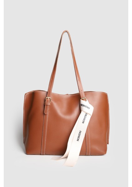 Lagraccio Paris Kadın Fashion Rivina Çok Gözlü Büyük Boy Omuz Çantası Taba