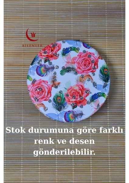 Cep Çanta Aynası,makyaj Aynası Etnik Desenli Dikdörtgen 6,5x8,5cm