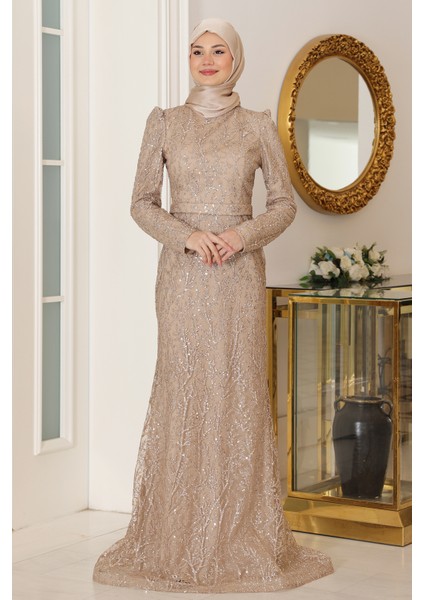 Büyük Beden Gliten Tesettür Abiye Tuana