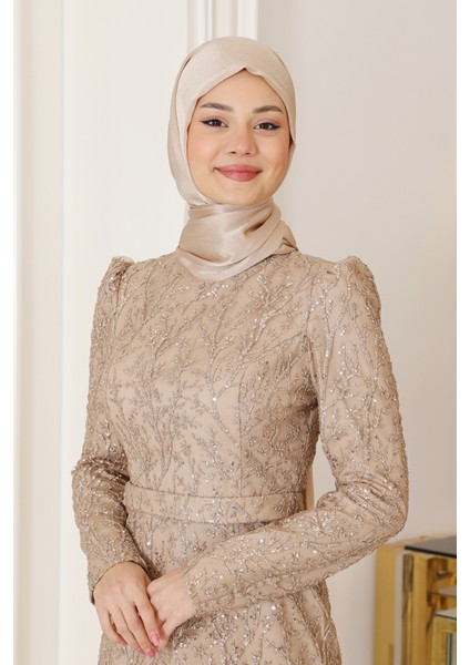 Büyük Beden Gliten Tesettür Abiye Tuana fiyatları