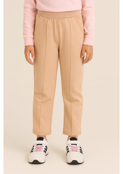 Kız Çocuk Beli Lastikli Şardonlu Eşofman Altı - 46463-53