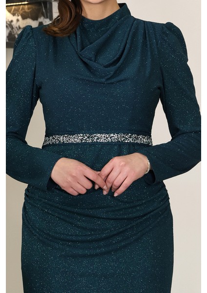 Şık Taş Detaylı Dilara Tesettür Abiye indirimleri