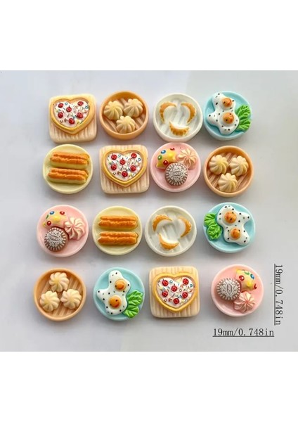 12 Adet Yemek Figürlü Minyatür Reçine Yiyecek Temalı Kolye Uçları, Anahtarlık Aksesuarları , Takı Yapımı Için Süsler modelleri