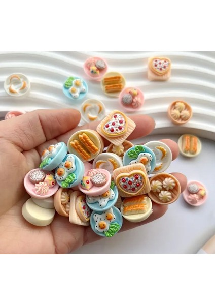 12 Adet Yemek Figürlü Minyatür Reçine Yiyecek Temalı Kolye Uçları, Anahtarlık Aksesuarları , Takı Yapımı Için Süsler fırsatları