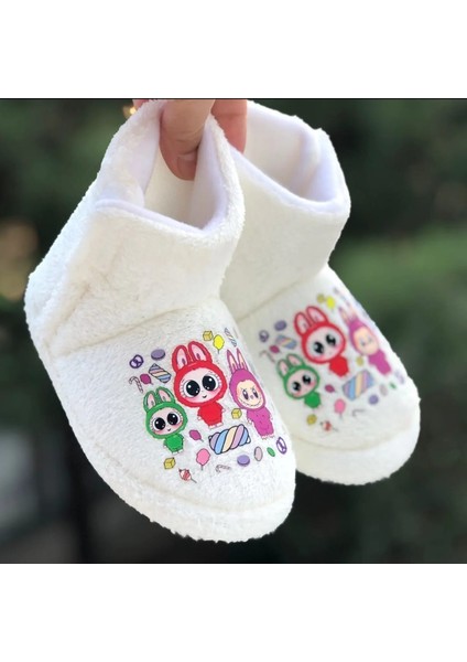 Kız Çocuk Cırtlı Panduf Labubu Panduf Kaydırmaz Taban Anaokulu Kreş Ev Ayakkabısı fırsatları