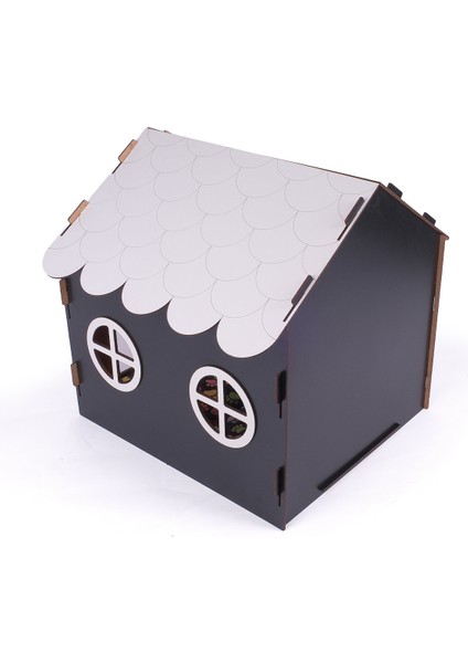 Ahşap Özel Isim Baskılı Dekoratif Köpek Evi-Kulübesi, Küçük Irk Köpekler Için Kulübe, Köpek Kulübesi Siyah indirimleri