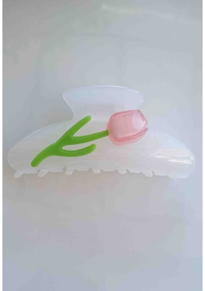 Kemik Üzeri Gül Detaylı Mandal Toka Beyaz fiyatları